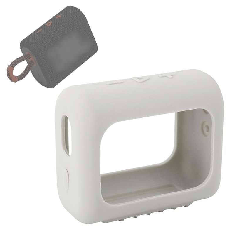 For JBL GO3 Bluetooth Speaker Silicone Cover Portable Protective Case with Carabiner(Mint Green)