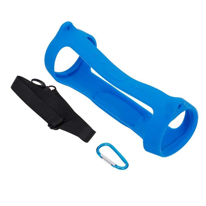 For JBL Charge 4 Bluetooth Speaker Portable Silicone Protective Cover with Shoulder Strap & Carabine