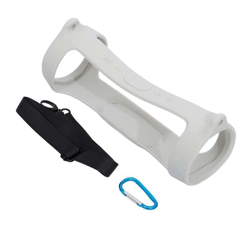 For JBL Charge 4 Bluetooth Speaker Portable Silicone Protective Cover with Shoulder Strap & Carabine