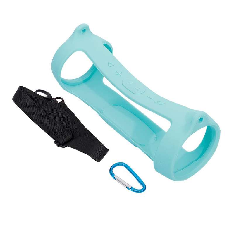 For JBL Charge 4 Bluetooth Speaker Portable Silicone Protective Cover with Shoulder Strap & Carabine