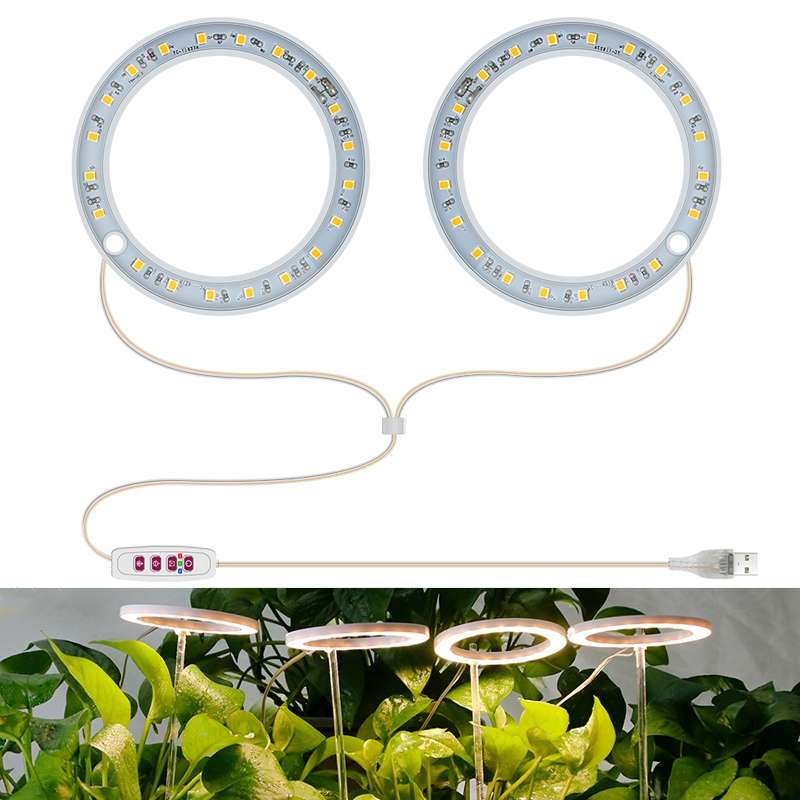LED Plant Growth Lamp Full Spectroscopy Intelligent Timing Indoor Fill Light Ring Plant Lamp, Power: