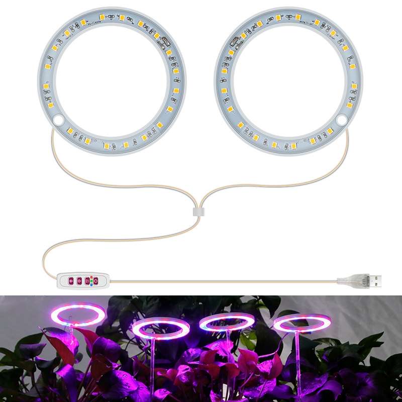 LED Plant Growth Lamp Full Spectroscopy Intelligent Timing Indoor Fill Light Ring Plant Lamp, Power: