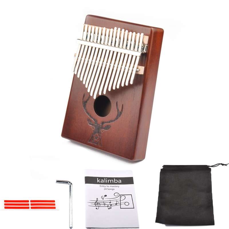 17-Tone Beginner Finger Piano Deer Head Kalimba Thumb Piano(Retro Kit)
