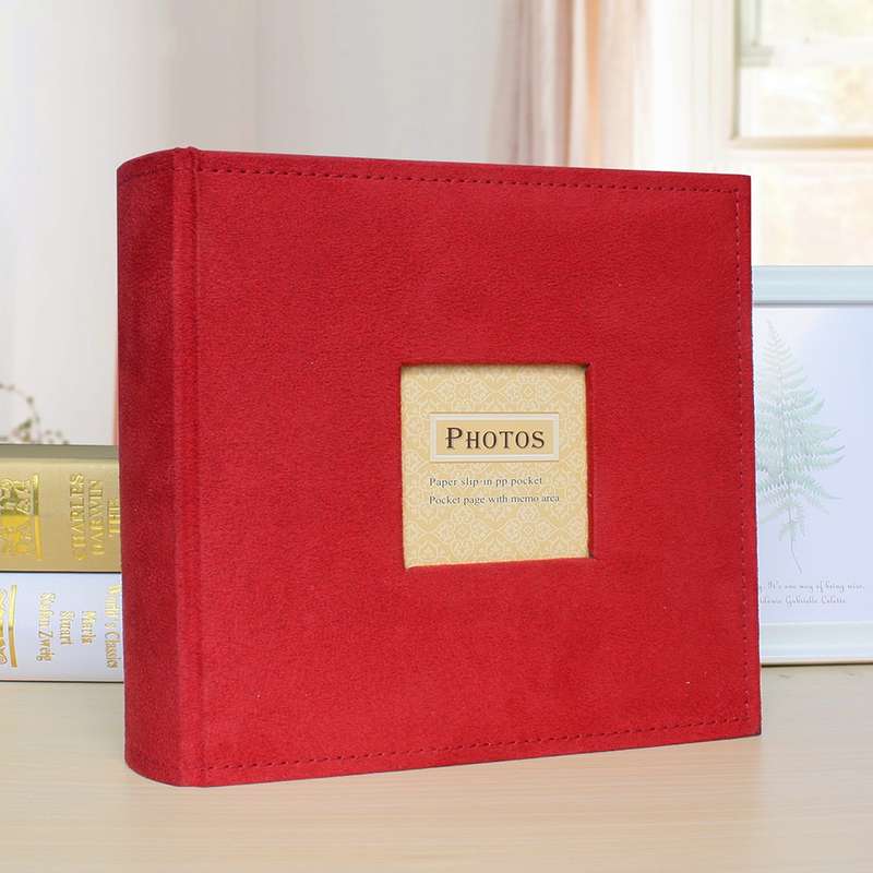 6 Inch 200 Sheets Flannel Retro Photo Album Interstitial Photo Storage Book(Green)