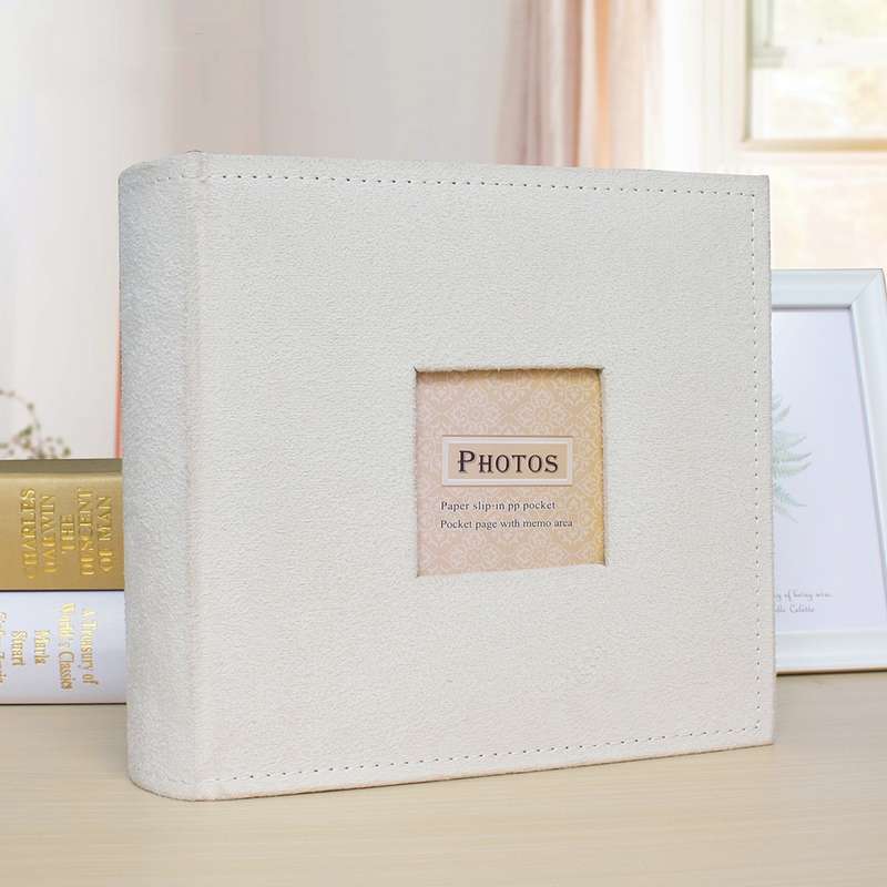 6 Inch 200 Sheets Flannel Retro Photo Album Interstitial Photo Storage Book(Green)