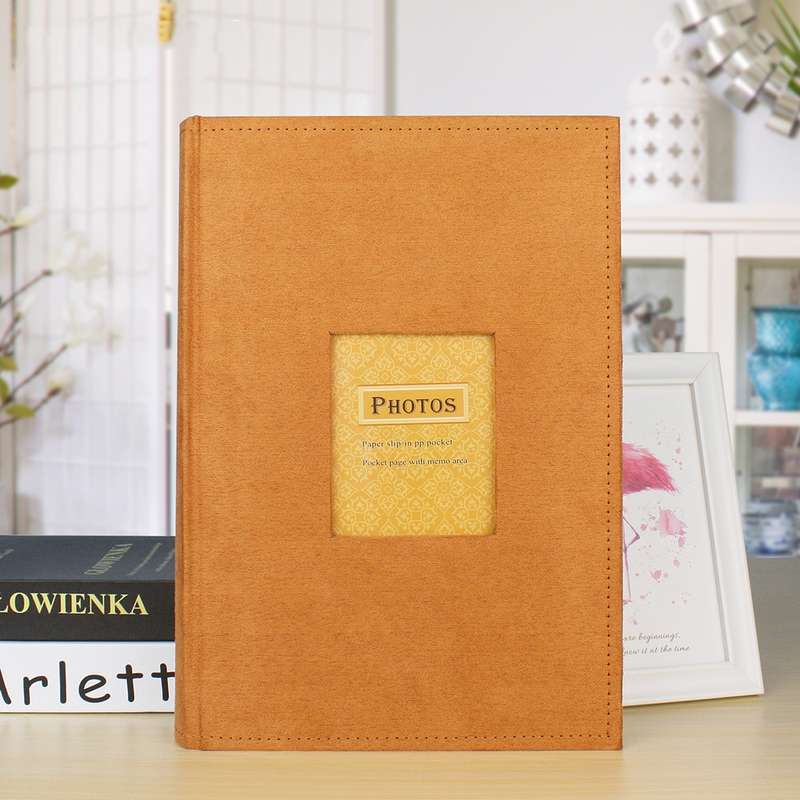 4R 6 Inch 300 Sheets Cloth Photo Album Retro Insert Photo Album Postcard Storage Photo Album(White)