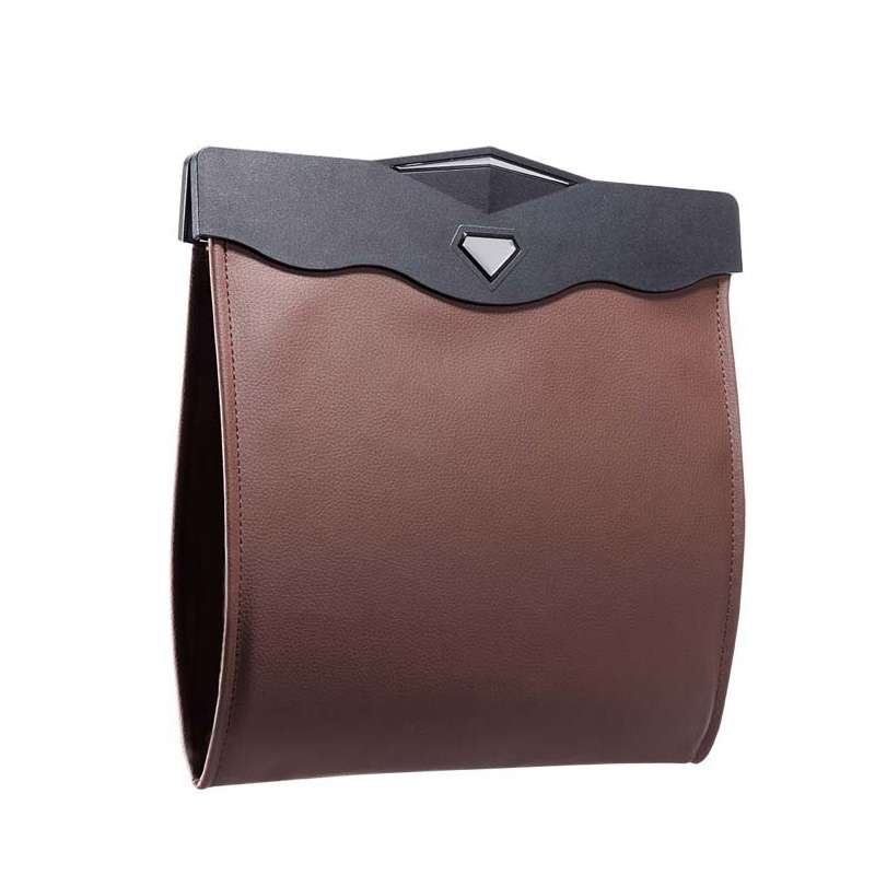 Car Trash Can Car Chair Back Hanging Storage Box Hidden Folding Storage Bag With LED Light(Black)