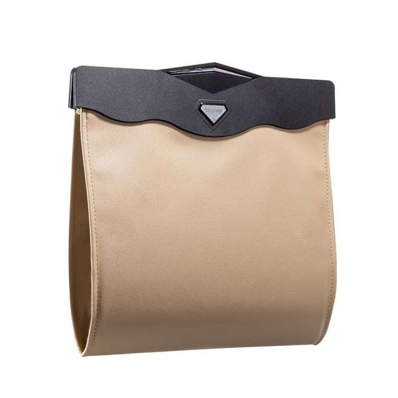Car Trash Can Car Chair Back Hanging Storage Box Hidden Folding Storage Bag With LED Light(Black)