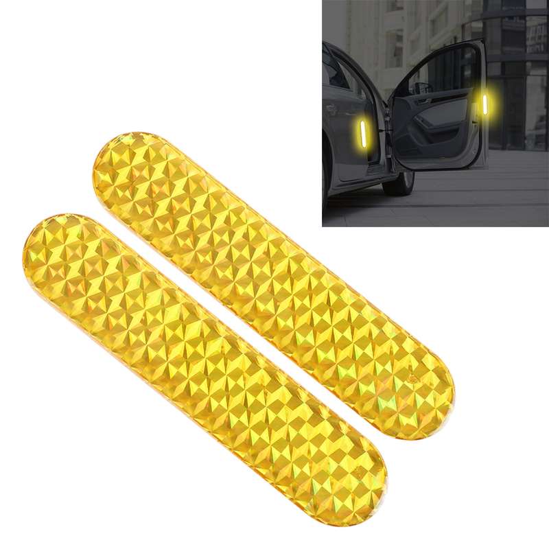 2 PCS High-brightness Laser Reflective Strip Warning Tape Decal Car Reflective Stickers Safety Mark(