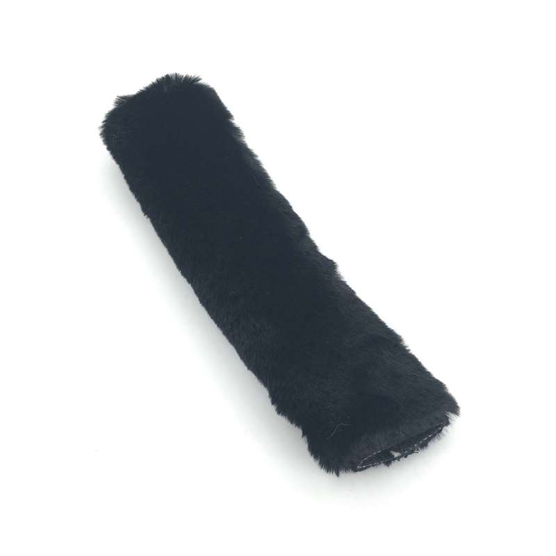 2 Pairs Fleece-like Safety Belt Cover Car Plush Safety Belt Cover(Black)
