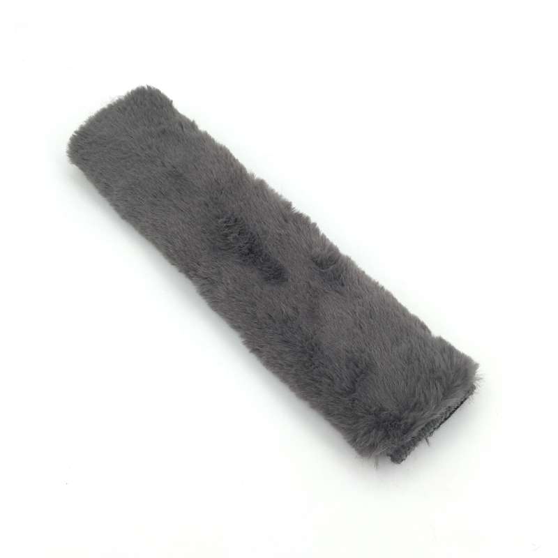 2 Pairs Fleece-like Safety Belt Cover Car Plush Safety Belt Cover(Grey)