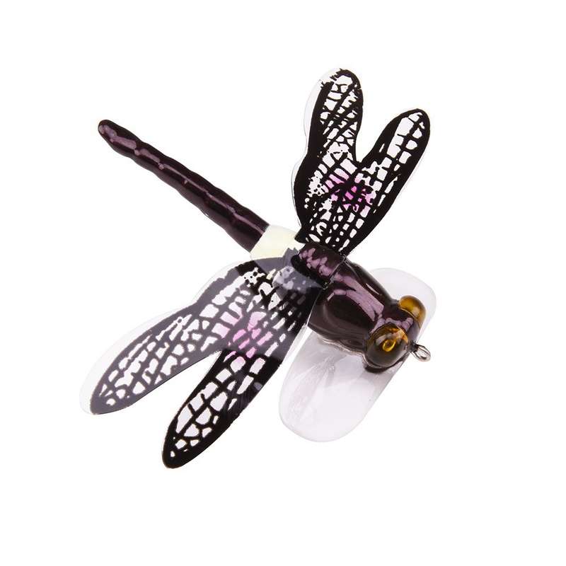 QT01 7cm / 6g Flying Fishing Bait Long Hook Bionic Dragonfly Bait(D (Orange))