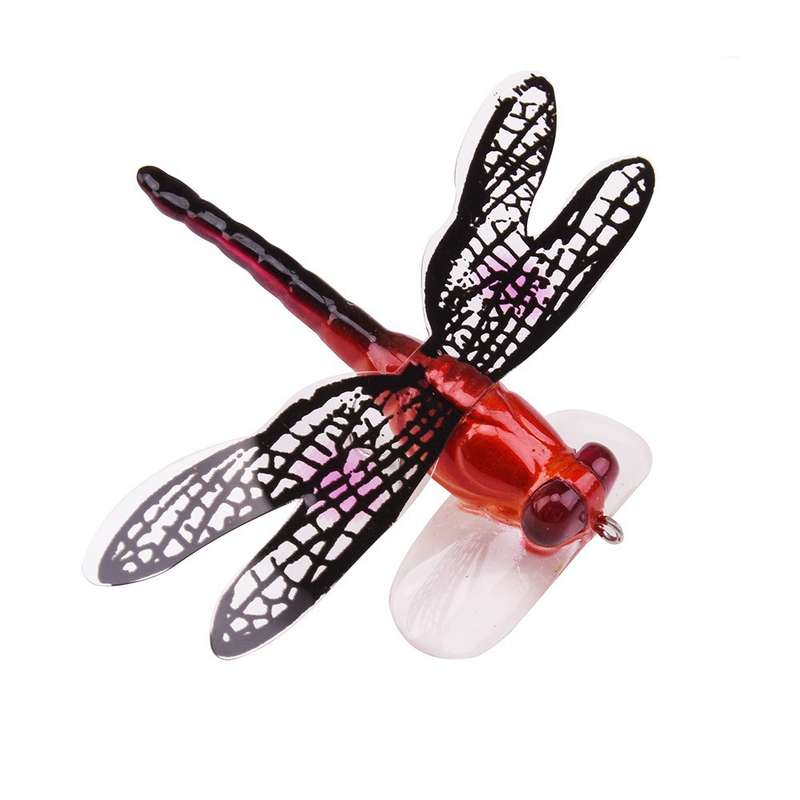 QT01 7cm / 6g Flying Fishing Bait Long Hook Bionic Dragonfly Bait(D (Orange))
