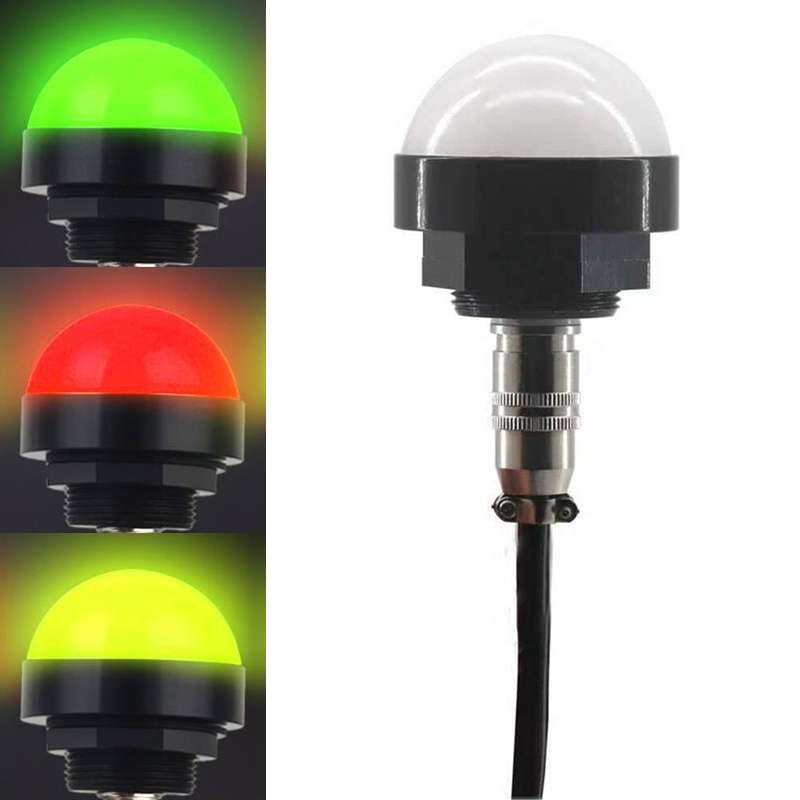 24V Safety Three-Color Warning Light Alarm LED Hemispherical Waterproof Indicator(No Sound)