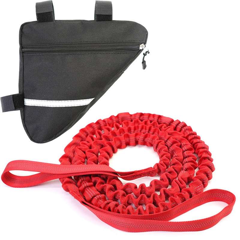 Bicycle Trailer Rope Parent-Child Tensile Traction Rope(Army Green + Triangle Bag)