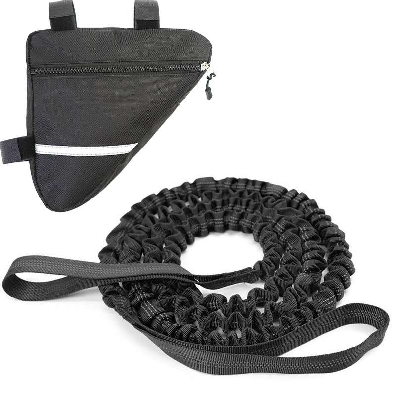 Bicycle Trailer Rope Parent-Child Tensile Traction Rope(Army Green + Triangle Bag)