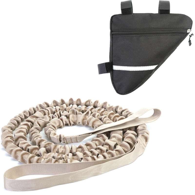 Bicycle Trailer Rope Parent-Child Tensile Traction Rope(Army Green + Triangle Bag)