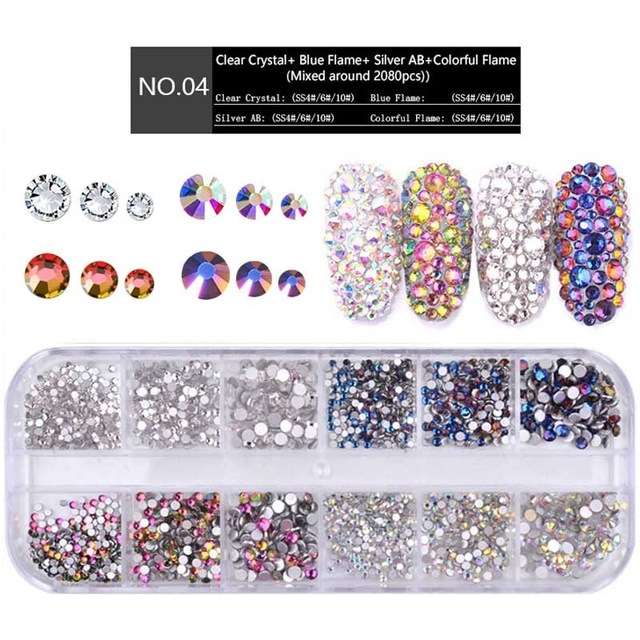 Nail Flat-back AB Crystal Strass 3D Charm Gems DIY Manicure Nail Art Decorations(08)