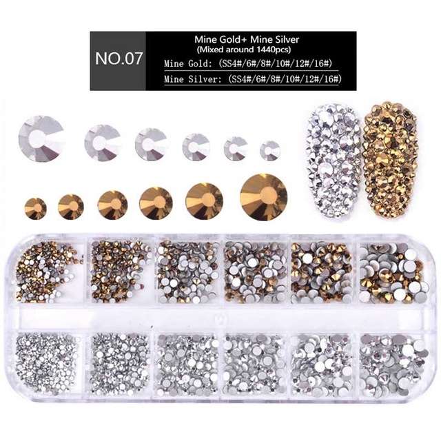 Nail Flat-back AB Crystal Strass 3D Charm Gems DIY Manicure Nail Art Decorations(08)