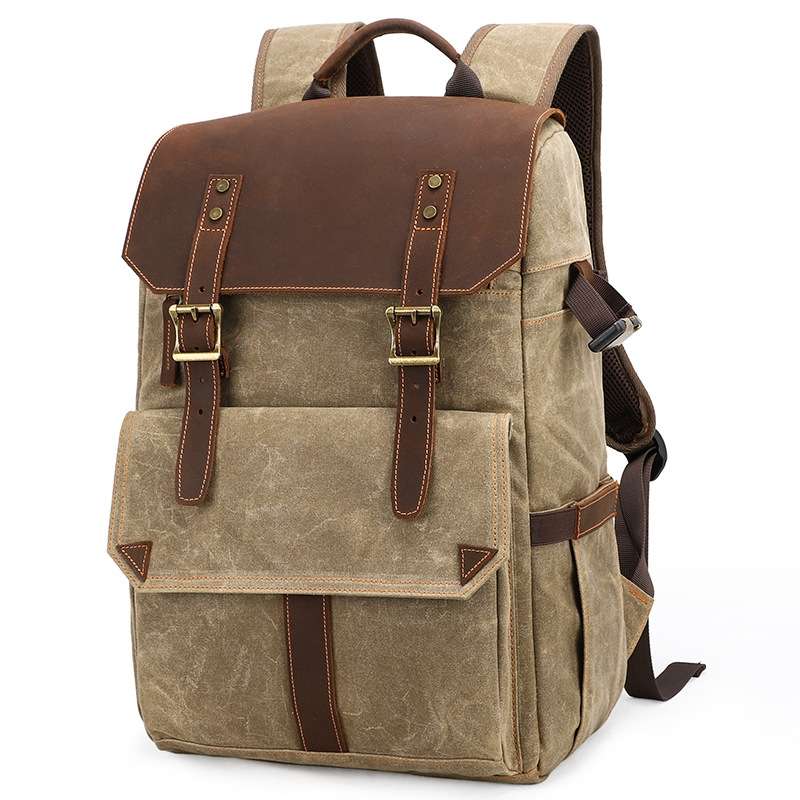 K-011 Outdoor Shoulder Digital Camera Bag Batik Canvas Waterproof Large-Capacity Photography Backpac