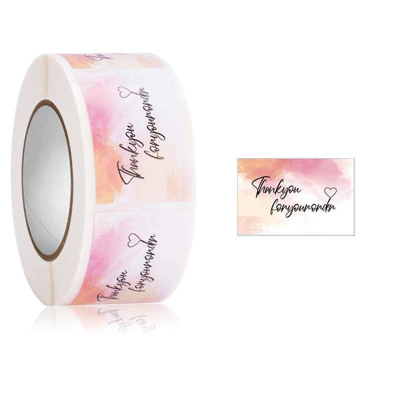 5 Rolls Thank You Label Seal Decoration Sticker, Size: 2.5x3.7cm(HA076)