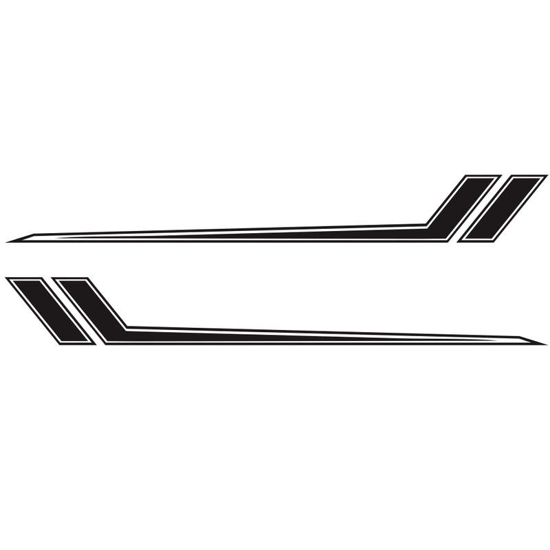 D-716 Car Striped Vinyl Body Stickers Personalized Modification Car Sticker(Black)