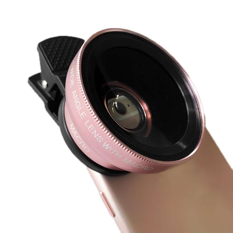 2 PCS 0.45X Ultra-Wide-Angle Macro Combination Mobile Phone External Lens With Clip(Black)