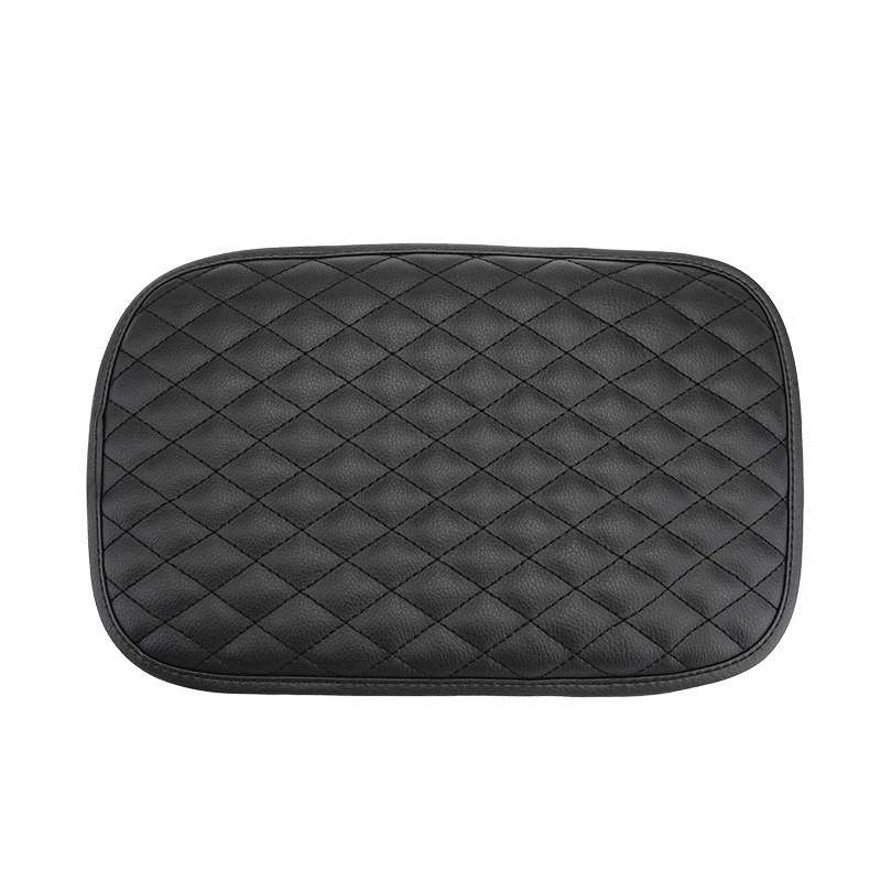 Leather Car Universal Central Armrests Pad Anti-Slip Armrest Box Mat(Black)