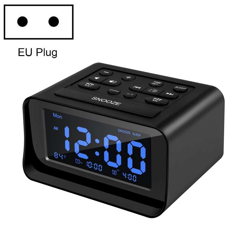 LED Digital Bedroom Alarm Clock With USB Charging Port Clock Radio Temperature Electronic Platform C