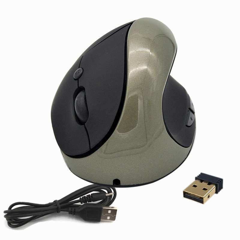 JSY-03 6 Keys Wireless Vertical Charging Mouse Ergonomic Vertical Optical Mouse(White)