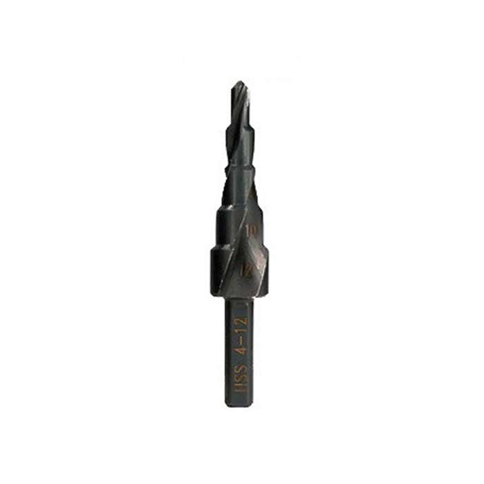 4-12mm Triangular Shank Spiral Flute Step Drill Bit