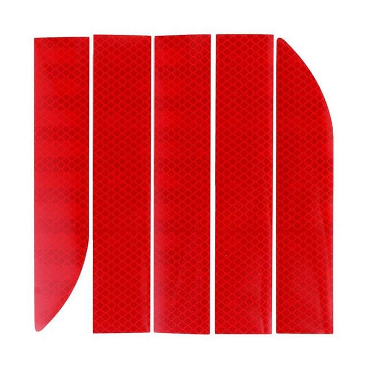 5 Sets Car Trunk Reflective Decorative Strip Anti-Scratch Car Tail Warning Decorative Stickers(Yello