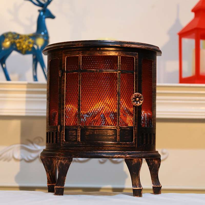 Fireplace Charcoal Lantern Simulated Flame Christmas Scene Decoration Window Home Decoration(As Show