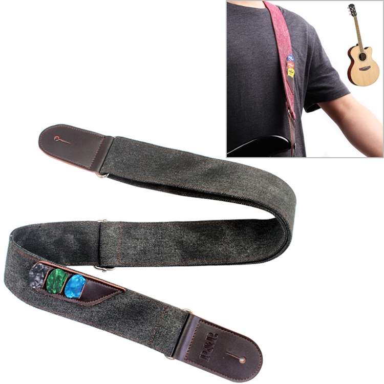 Leather Guitar Strap Retro Cowboy Electric Guitar Pick Strap(Brown)