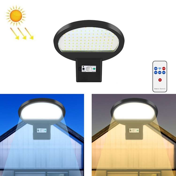 LED Solar Motion Sensing Outdoor Street Lamp Head Garden Community Lighting Wall Lamp, Style: Remote