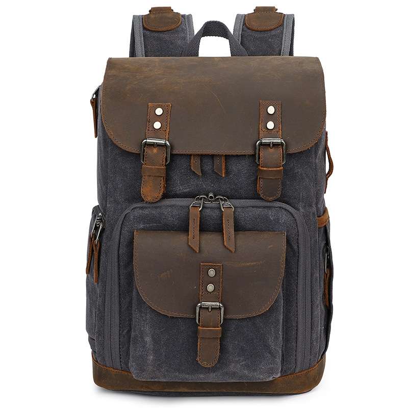 K-86 Casual Shoulder Camera Bag Contrast Waterproof Batik Canvas Single Digital Camera Photo Backpac