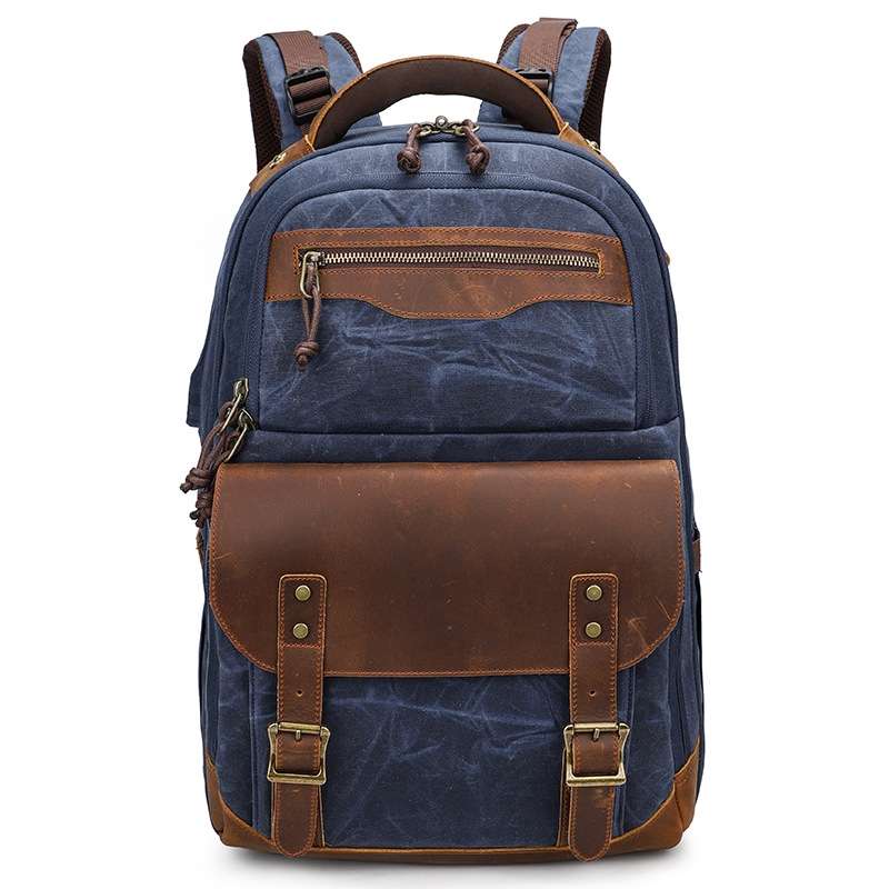 K813 Retro SLR Camera Bag Canvas Shoulder Computer Camera Bag(Grey)