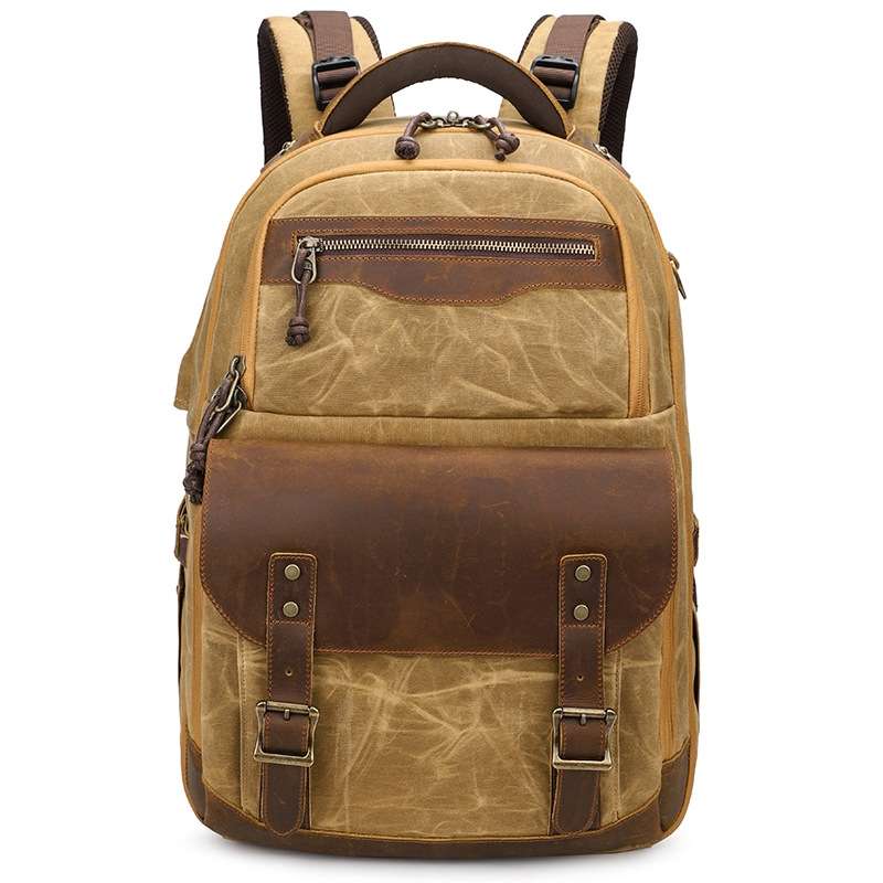 K813 Retro SLR Camera Bag Canvas Shoulder Computer Camera Bag(Grey)