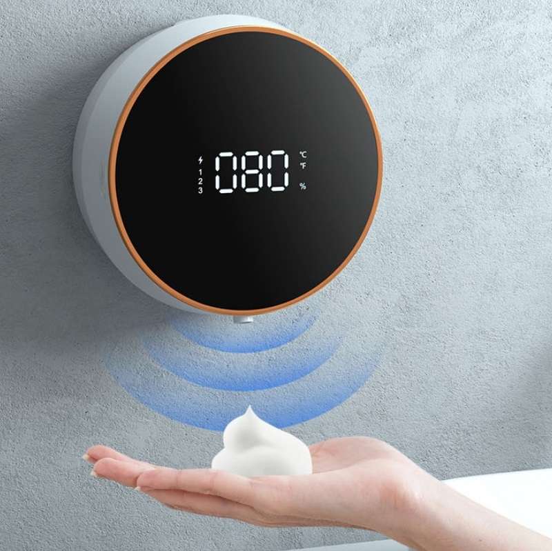 W1 Wall-Mounted Smart Infrared Sensor USB Charging Foam Soap Dispenser(Black)