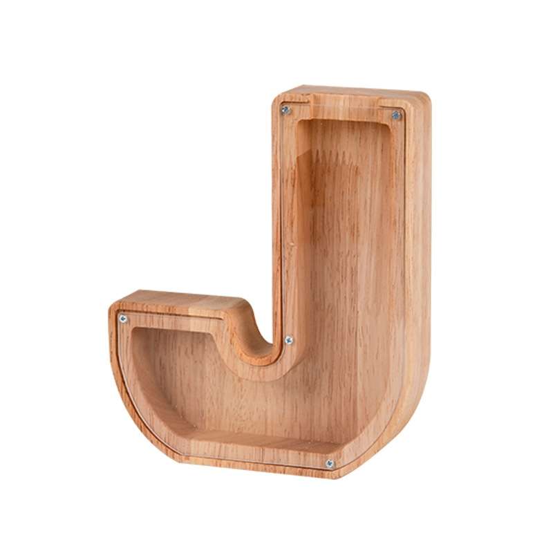 Wooden English Alphabet Piggy Bank Transparent Acrylic Piggy Bank(M)