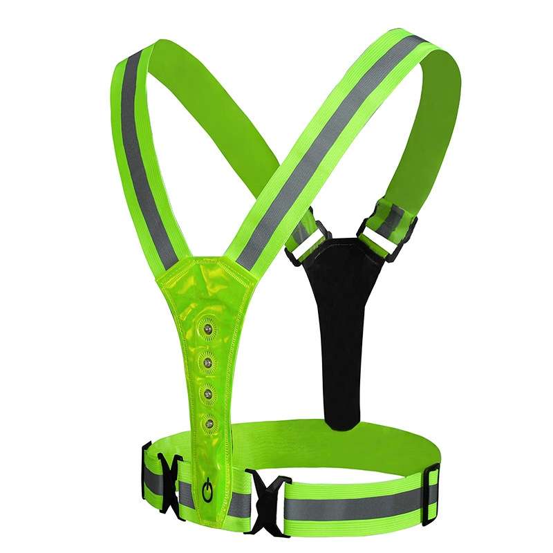 LED Reflective Vest High Stretch Outdoor Reflective Vest Traffic Safety Reflective Clothing(Pink)