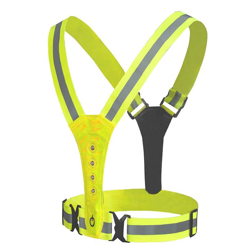 LED Reflective Vest High Stretch Outdoor Reflective Vest Traffic Safety Reflective Clothing(Pink)