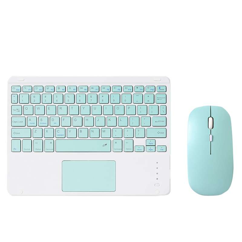 871 9.7 Inch Portable Tablet Bluetooth Keyboard With Touchpad + Mouse Set for iPad(Pink + Mouse)
