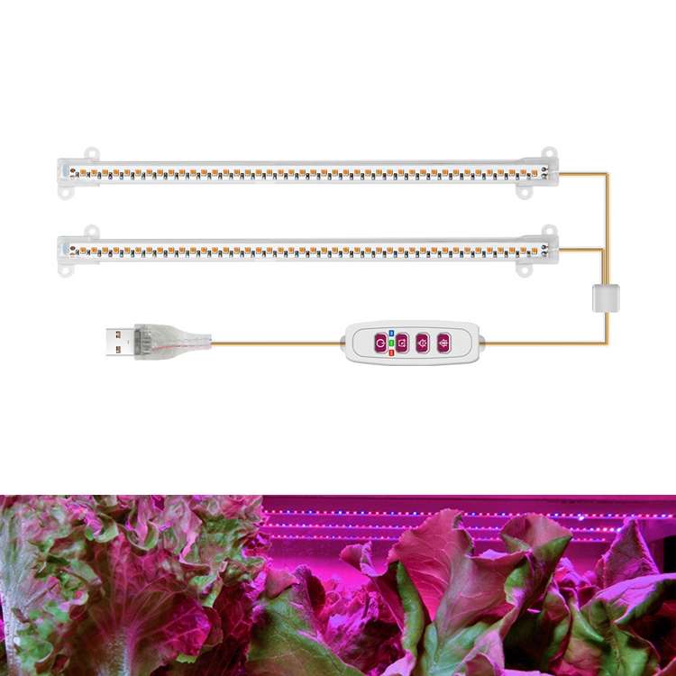 LED Plant Growth Lamp Time Potted Plant Intelligent Remote Control Cabinet Light, Style: 30cm Two He