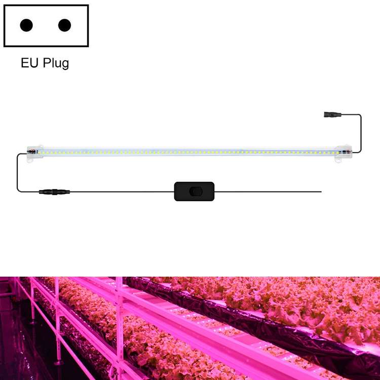 LED Plant Lamp Household Full Spectral Filling Hard Lamp Strip, Style: 50cm 1 Head(Pink Light UK Plu