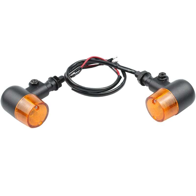 2 PCS Motorcycle Modified Steering Lamp Retro Metal Iron Shell Turning Light(Yellow Shell)