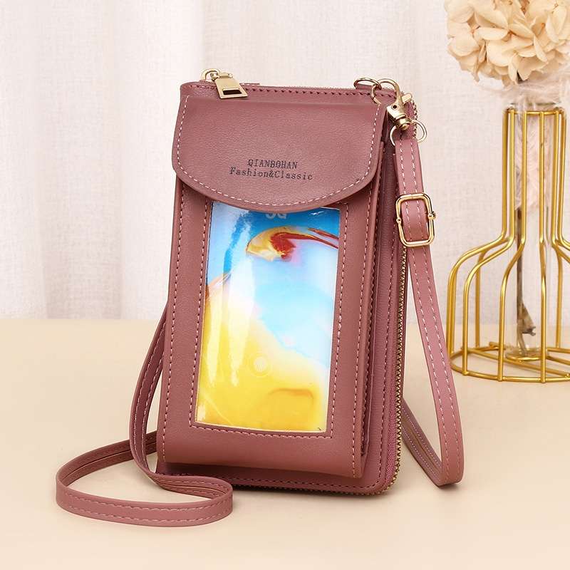 JLF012 Touch Screen Mobile Phone Bag Women Messenger Shoulder Bag(Brown)