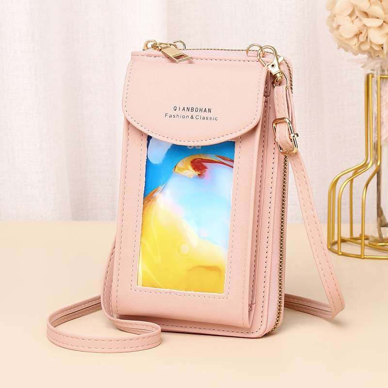 JLF012 Touch Screen Mobile Phone Bag Women Messenger Shoulder Bag(Brown)