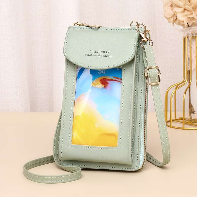 JLF012 Touch Screen Mobile Phone Bag Women Messenger Shoulder Bag(Brown)