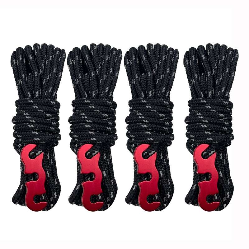 4m x 4 Rolls Outdoor Camping Tent Canopy Wind Rope Luminous Multi-Function Wind Rope Buckle Tent Fix